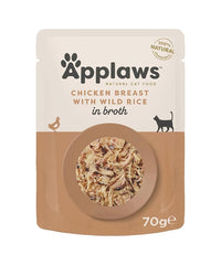 Thumbnail for Applaws Chicken with Wild Rice in Broth Wet Cat Food 70g Pouch - 70G