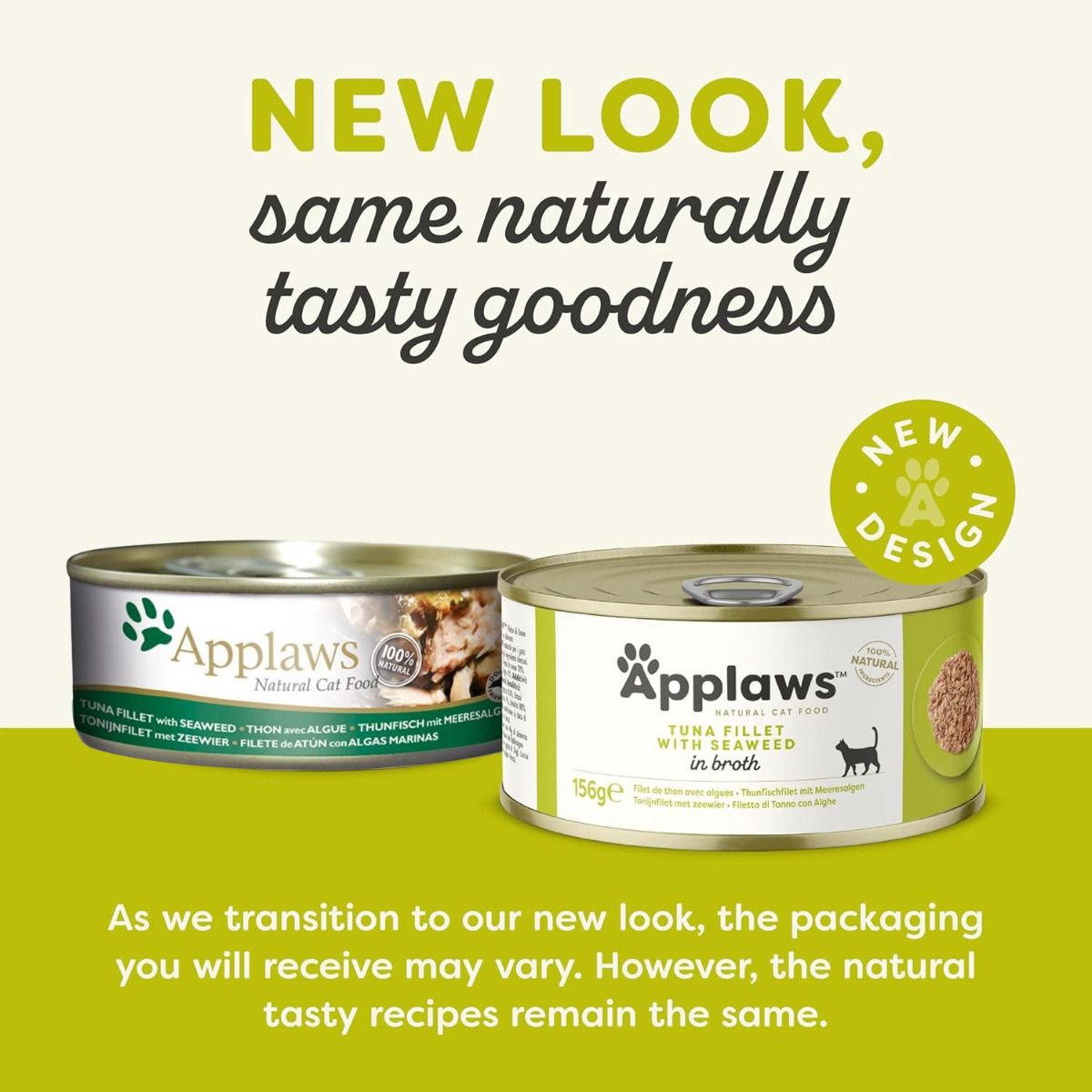 Applaws Tuna Fillet with Seaweed in Broth Wet Cat Food Tin - 156G