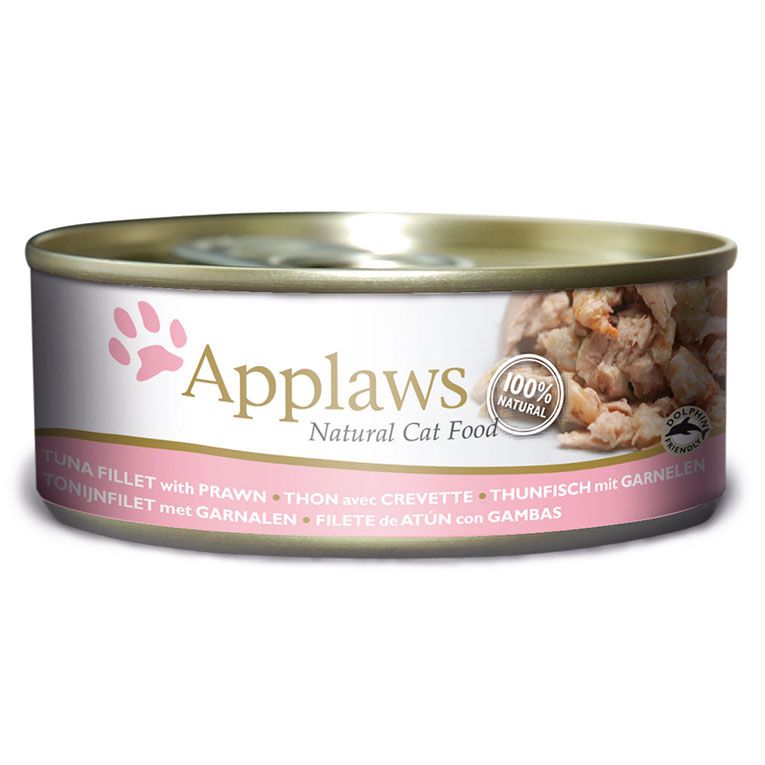 Applaws Tuna Fillet with Prawn in Broth Wet Cat Food 156g Tin - 156G