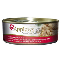 Thumbnail for Applaws Chicken with Duck Adult Wet Cat Food 156g Tin - 156G