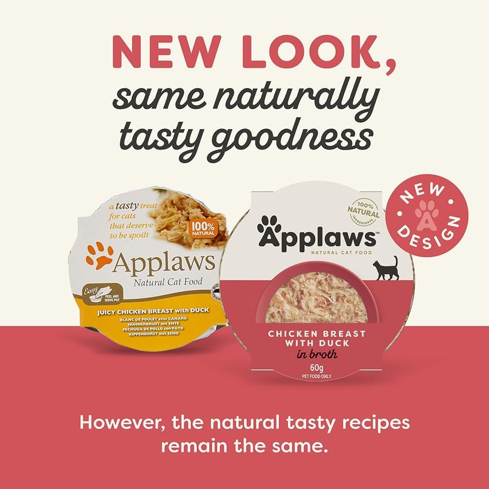 Applaws Chicken Breast with Duck in Broth Wet Cat Food 60g Pot - 60G