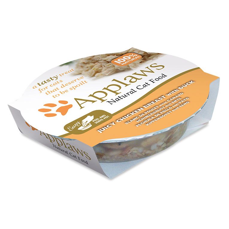 Applaws Chicken Breast with Duck in Broth Wet Cat Food 60g Pot - 60G