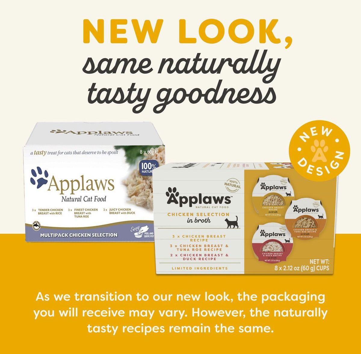 Applaws Chicken Selection in Broth Adult Wet Cat Food 8 x 60g Pot - 60G