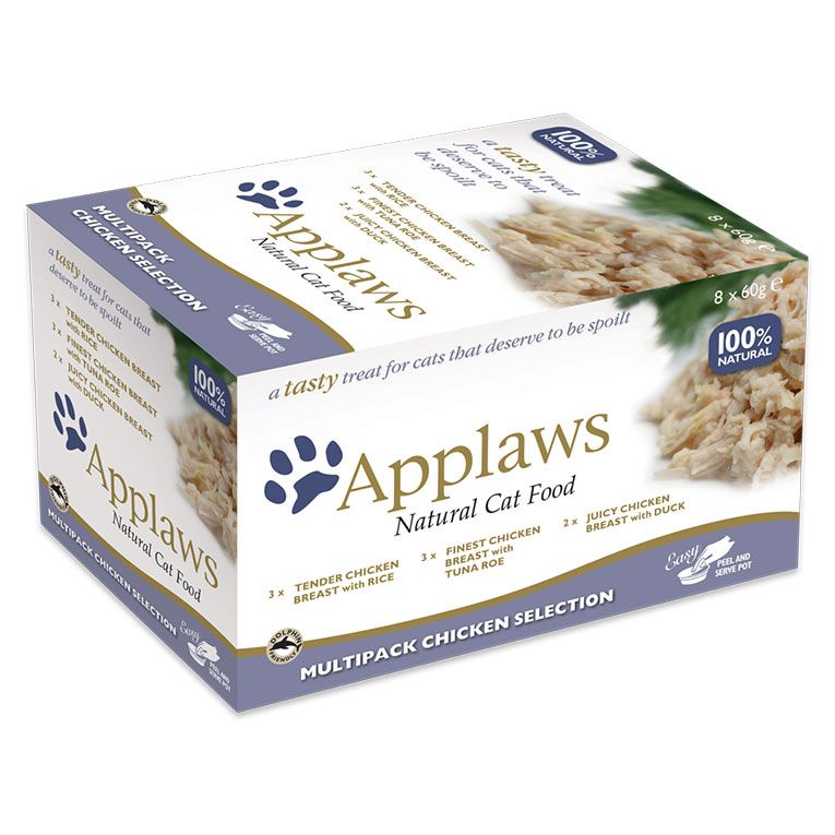 Applaws Chicken Selection in Broth Adult Wet Cat Food 8 x 60g Pot - 60G