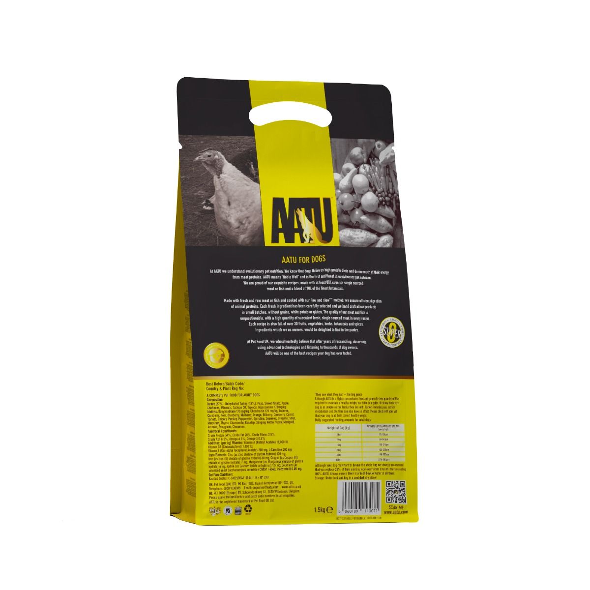 AATU Free Run Turkey Dry Dog Food - 1.5kg