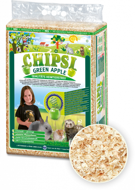 Chipsi Green Apple Scent Small Animal Litter - 3.2KG