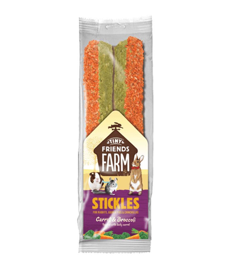 Tiny Friends Farm Stickles Carrot & Broccoli Small Animal Treats -