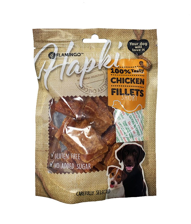 Flamingo Hapki Chicken Short Fillets Dog Treats 170g - 170G