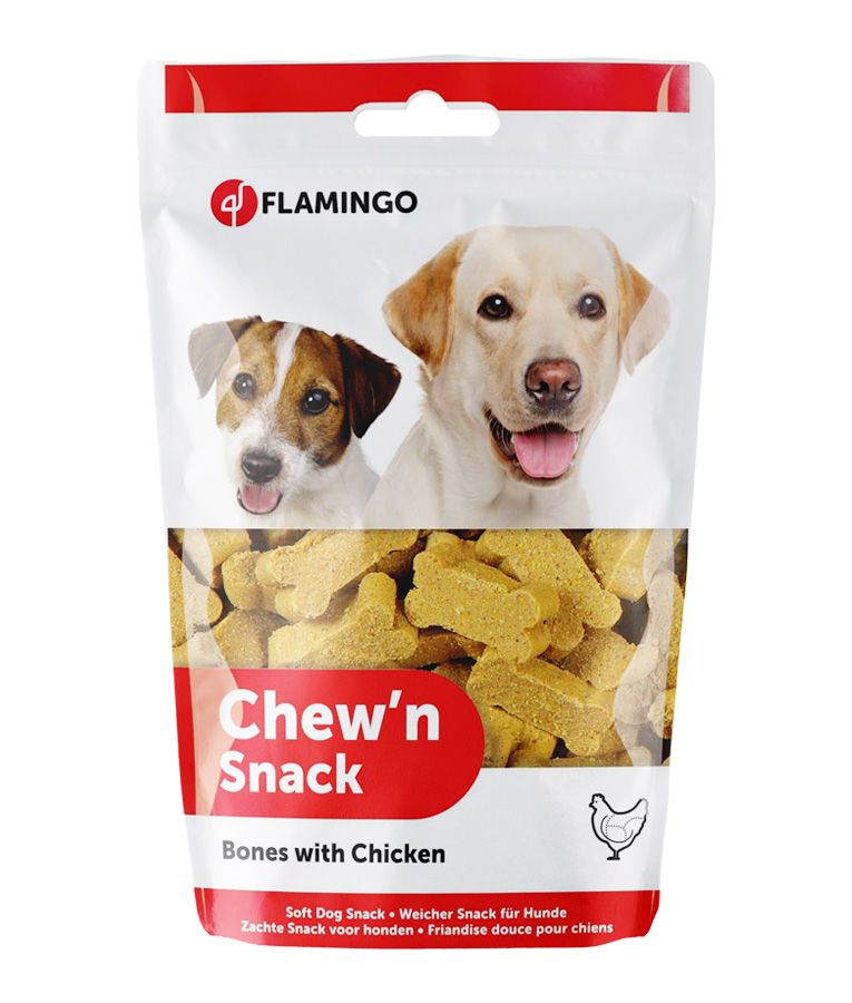 Flamingo Chew'n Snack Soft Bones with Chicken Dog Treats 150g - 150g