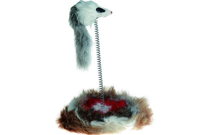 Flamingo Aaron Mouse on Stick Cat Toy White -