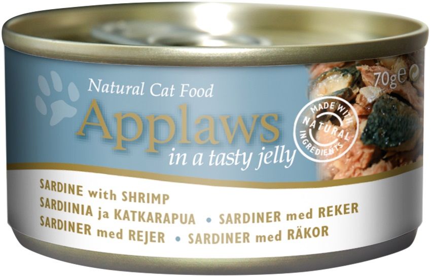 Applaws Sardine with Shrimp in Jelly Adult Wet Cat Food 70g Tin - 70G