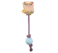 Thumbnail for Beco Pets Eco-Friendly Ball on a Rope Dog Toy - Blue Small