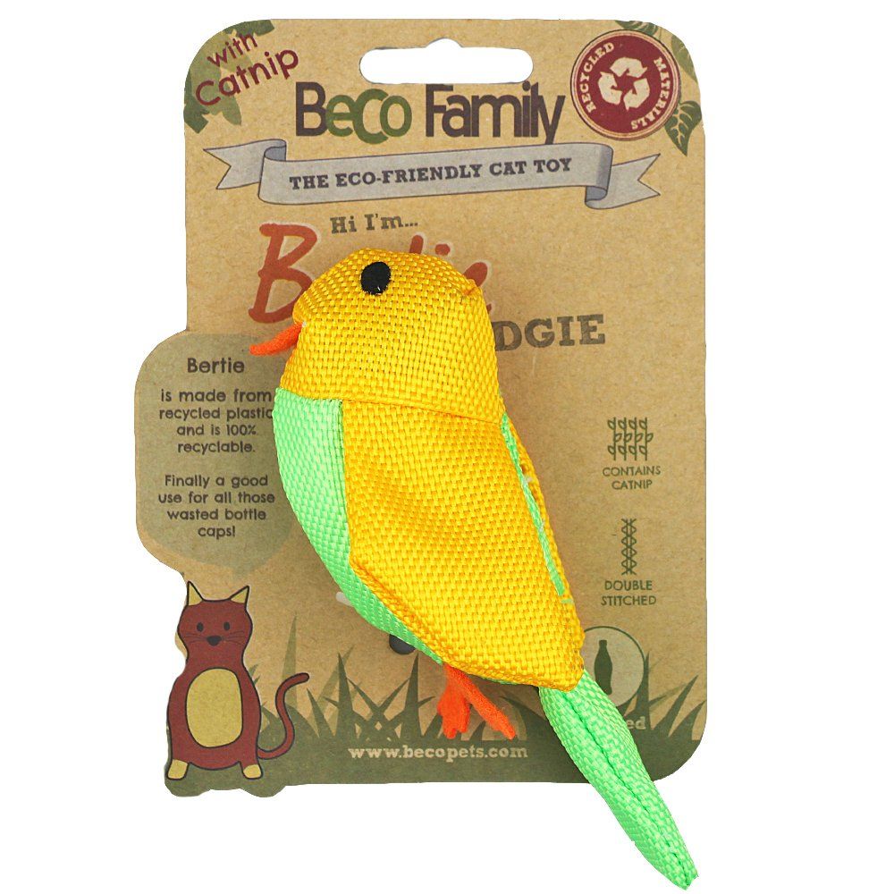 Beco Family Bertie the Budgie with Catnip Cat Toy -