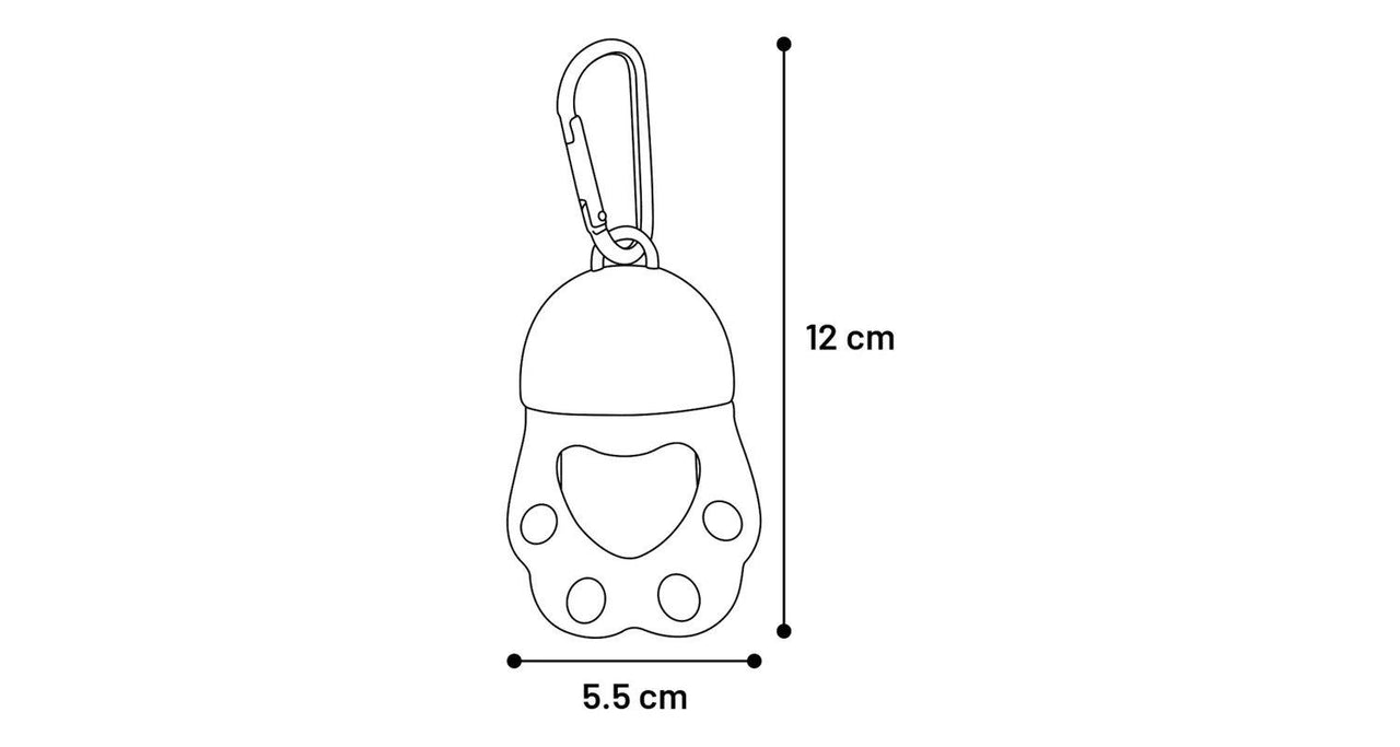 Flamingo Legga Dog Poop Bag Holder +Refills  - GREY