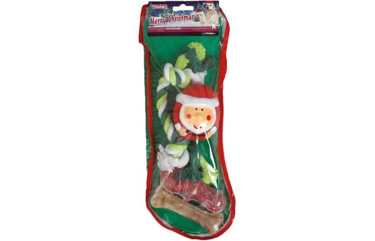Flamingo Stocking Toy Mix Christmas Dog Snacks -