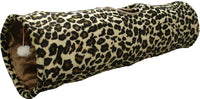 Thumbnail for Flamingo Leopard Tunnel with Ball Brown Cat Toy 90x25cm -