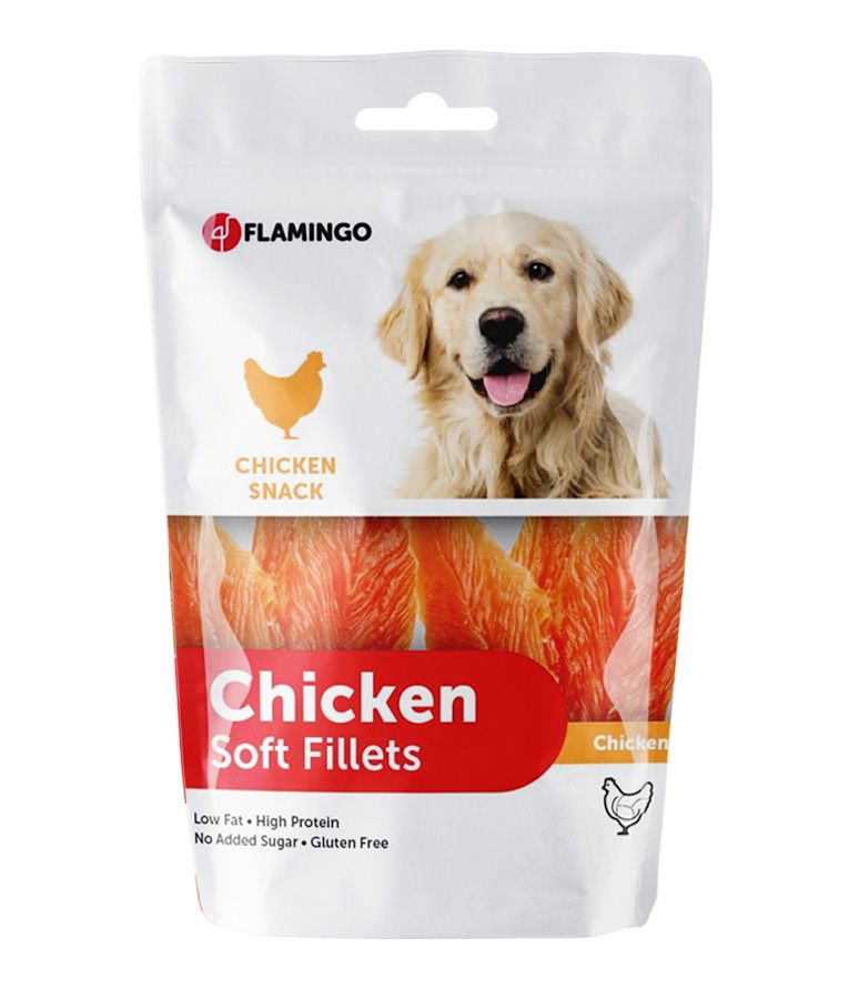 Flamingo Hapki Chicken Soft Fillets Dog Treats 170g - 170G