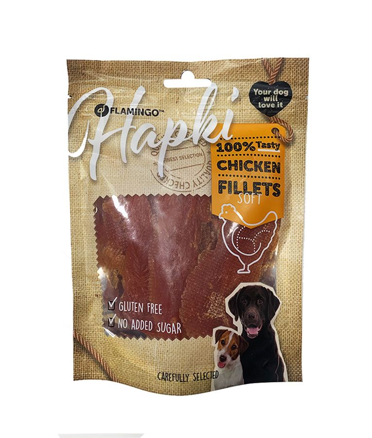 Flamingo Hapki Chicken Soft Fillets Dog Treats 170g - 170G