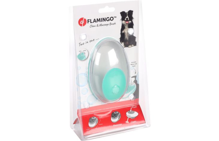 Flamingo Margo 2-in-1 Clean & Massage Dog Brush -