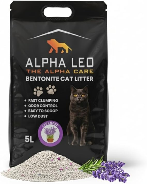 Alpha Leo Premium Bentonite Clumping Cat Litter 5L - Lavender scent
