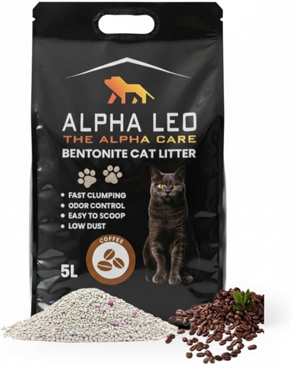 Alpha Leo Premium Bentonite Clumping Cat Litter - 5L Coffee scent