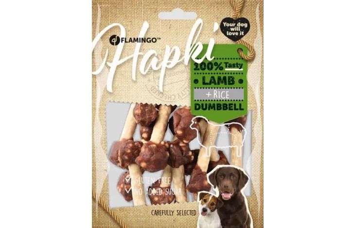 Flamingo Hapki Lamb+Rice Dumbbell Dog Treats 150g - 150g