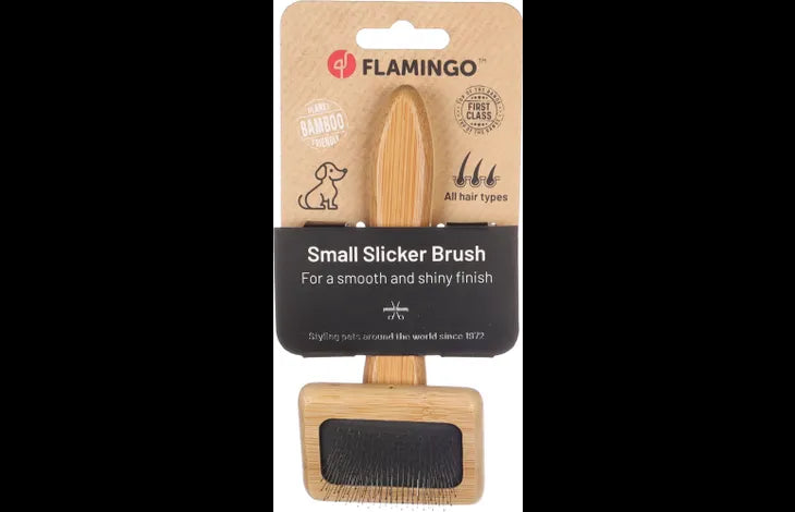 Flamingo Slicker Brush Babu Smooth & Shiny Dog Brush - Small