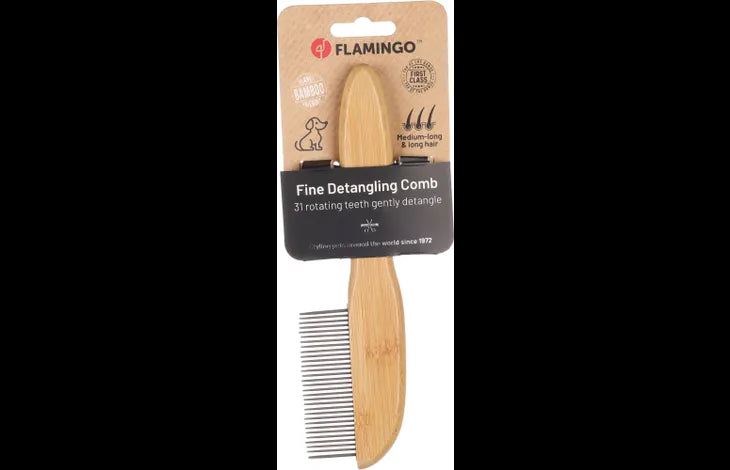 Flamingo Fine Detangling Rotating 31 Pins Dog Comb -