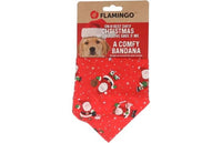 Thumbnail for Flamingo Mik Red Christmas Dog Bandana - Red