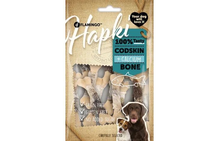 Flamingo Hapki Codskin & Calcium Bone Dog Treats - 85g