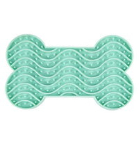 Thumbnail for Flamingo Yummy Silicone Bone Lick Pad - Petrol Medium