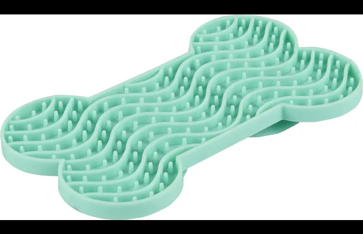 Flamingo Yummy Silicone Bone Lick Pad - Mint Green Small