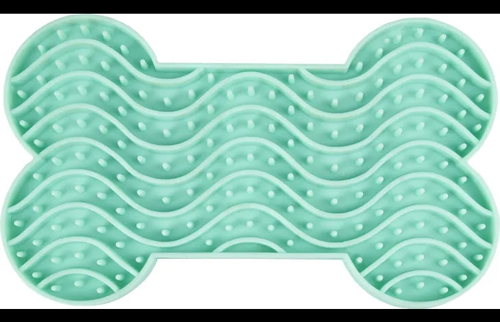 Flamingo Yummy Silicone Bone Lick Pad - Mint Green Small