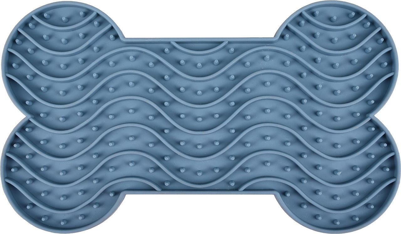 Flamingo Yummy Silicone Bone Lick Pad - Petrol SMALL