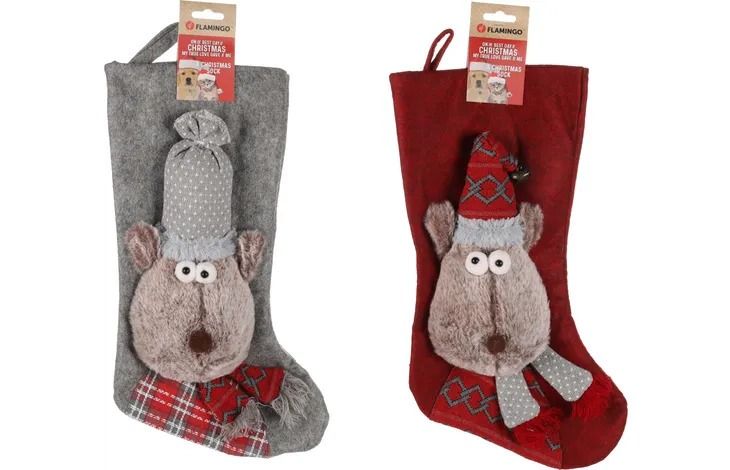 Flamingo Renda Reindeer Sock Christmas Cat Toy -