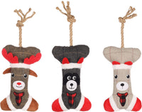 Flamingo Beto Bone + Rope Squeaky Christmas Dog Toy