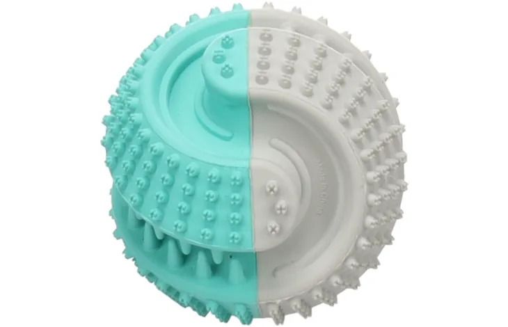 Flamingo Growi Dental Ball Rubber Dog Toy White/Green 8cm - 8cm