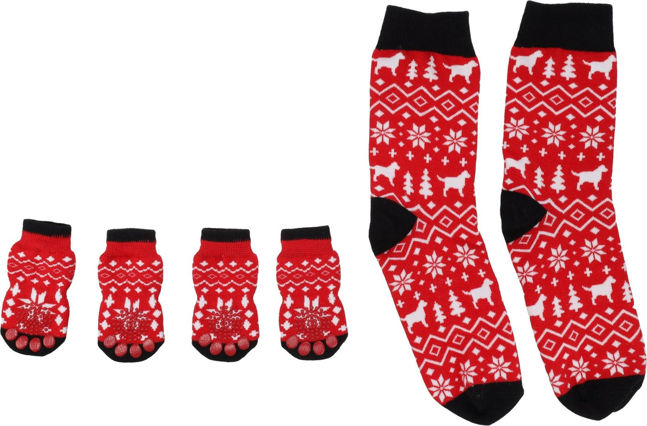 Flamingo Keysa Red Christmas Matching Socks - Red
