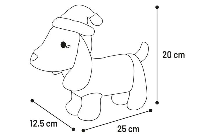 Flamingo Tikko Dachshund Brown Christmas Dog Toy - Brown