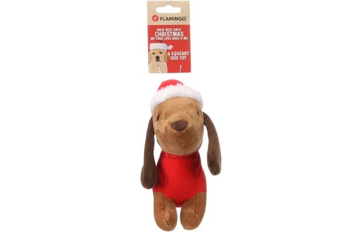 Flamingo Tikko Dachshund Brown Christmas Dog Toy - Brown