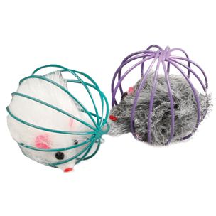 Flamingo Marpy Ball Wire with Mouse Cat Toy - OS