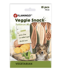 Thumbnail for Flamingo Veggie Snack Toothbrush Mix Adult Dog Treats - 7.5cm (15pcs)