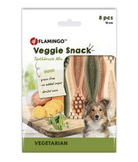 Thumbnail for Flamingo Veggie Snack Toothbrush Mix Adult Dog Treats - 12.5cm (4pcs)