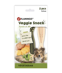 Thumbnail for Flamingo Veggie Snack Toothbrush Mix Adult Dog Treats - 14.5cm (2pcs)