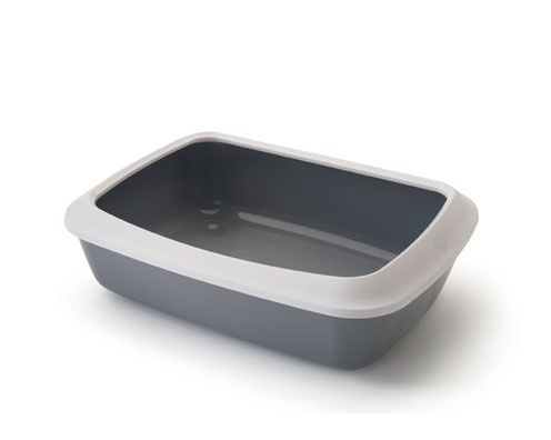 Savic Iriz Cat Litter Tray with Rim - Grey