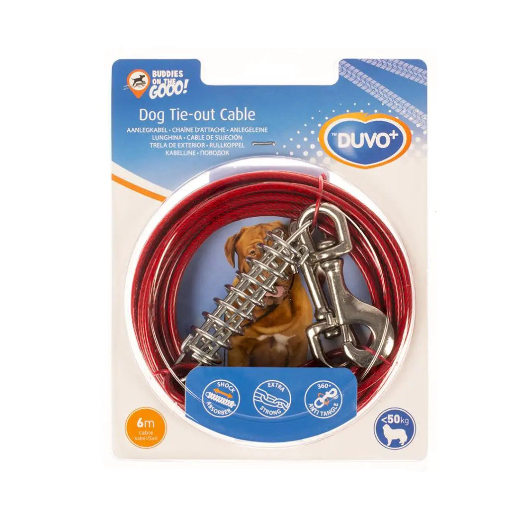 Duvo Tie out Cable With Spring Heavy Duty Red 6m[Length - 6m]