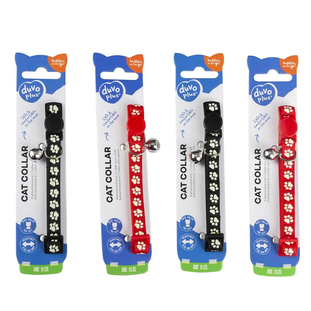 Duvo Cat Collar Nylon Mixed Colors 20 - 30cm / 10mm[Texture - Paws]