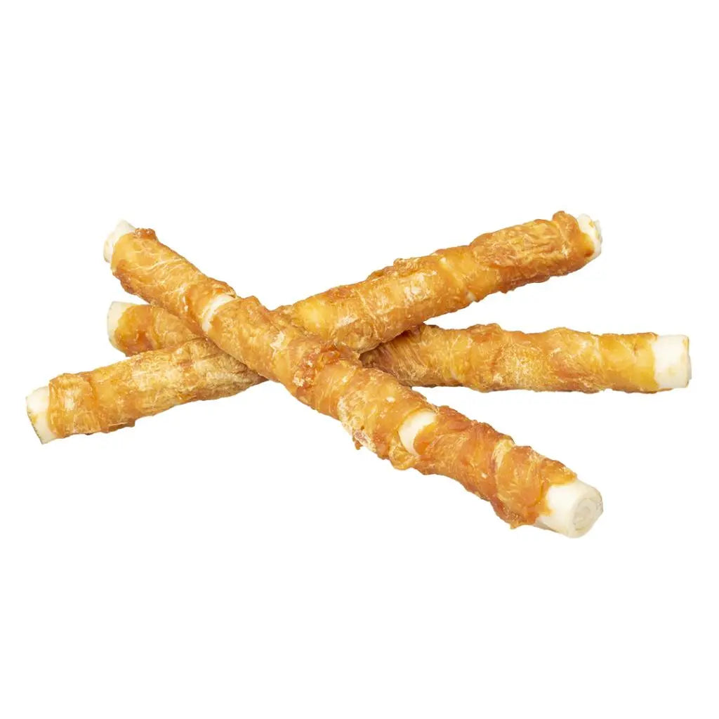 Duvo+ Meat Chicken & Rawhide Sticks Small 12,5cm -100g & 400g[Weight - 400g]