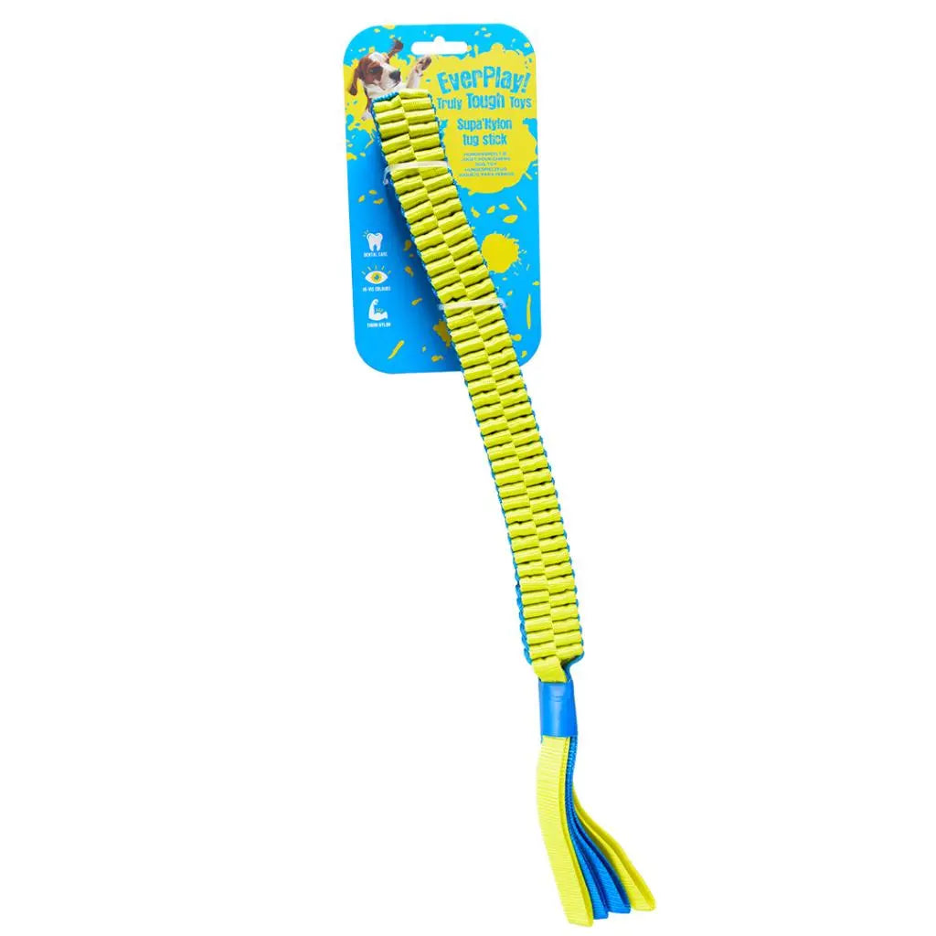 Duvo Supa' Nylon Tug Stick S - 30 x 30cm - Blue / Yellow[Dimension - 30 x 30cm]