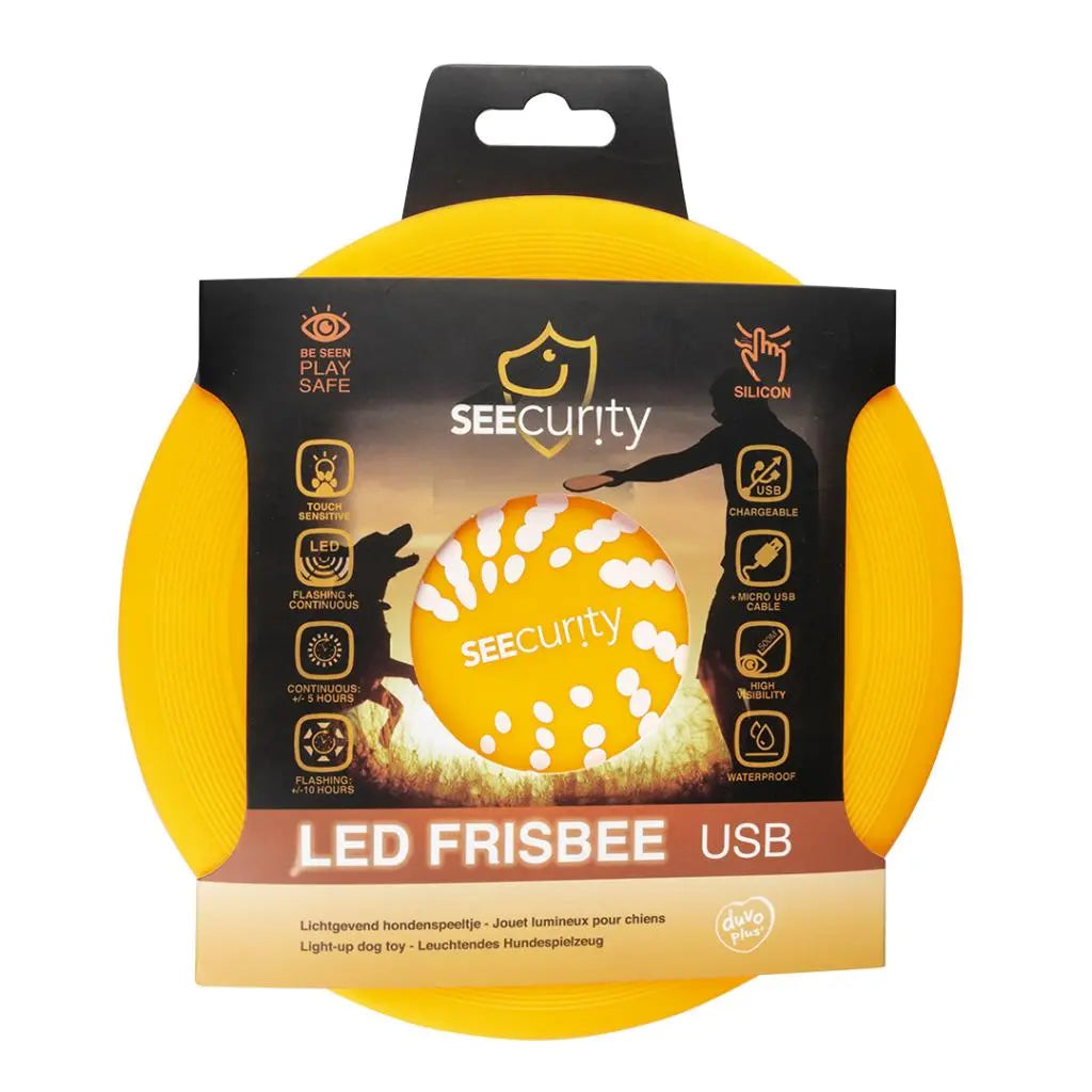 Duvo+ LED Frisbee USB 20x20x1cm Orange